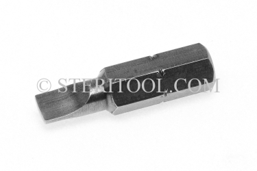#11310 - 1/8" Parallel (slot) Screwdriver x 1"(25mm) OAL Stainless Steel Bit for Bit Holders. hex bit, bit holder, stainless steel